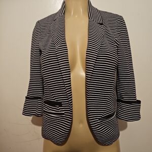 Willow & Clay Black and White Striped Blazer